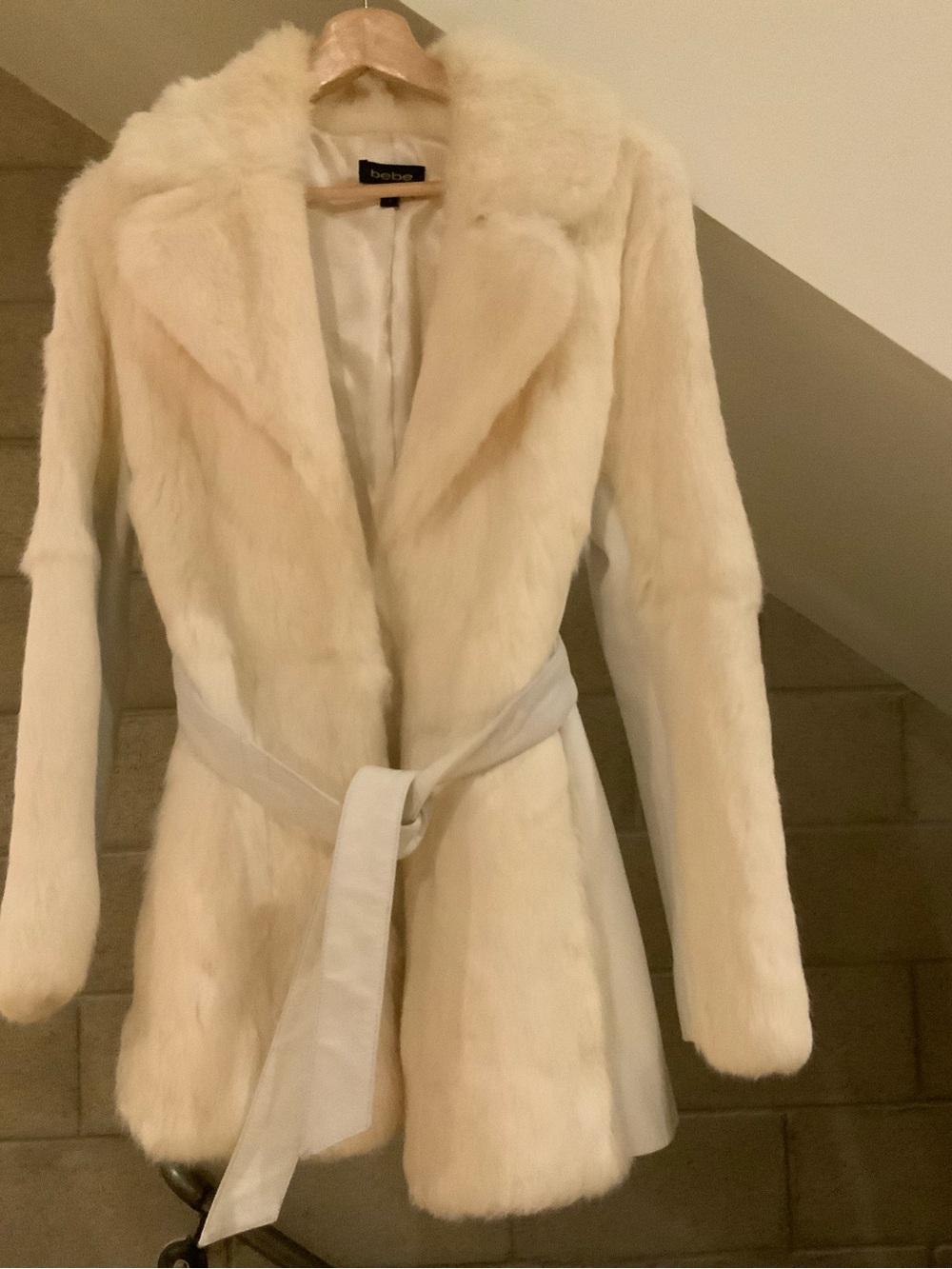 Bebe fur and leather jacket sz s